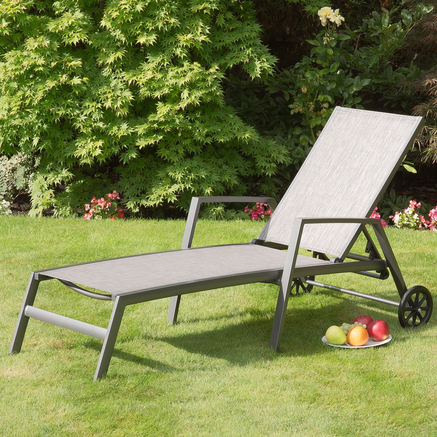 Adrano Outdoor Aluminium Garden Sun Lounger