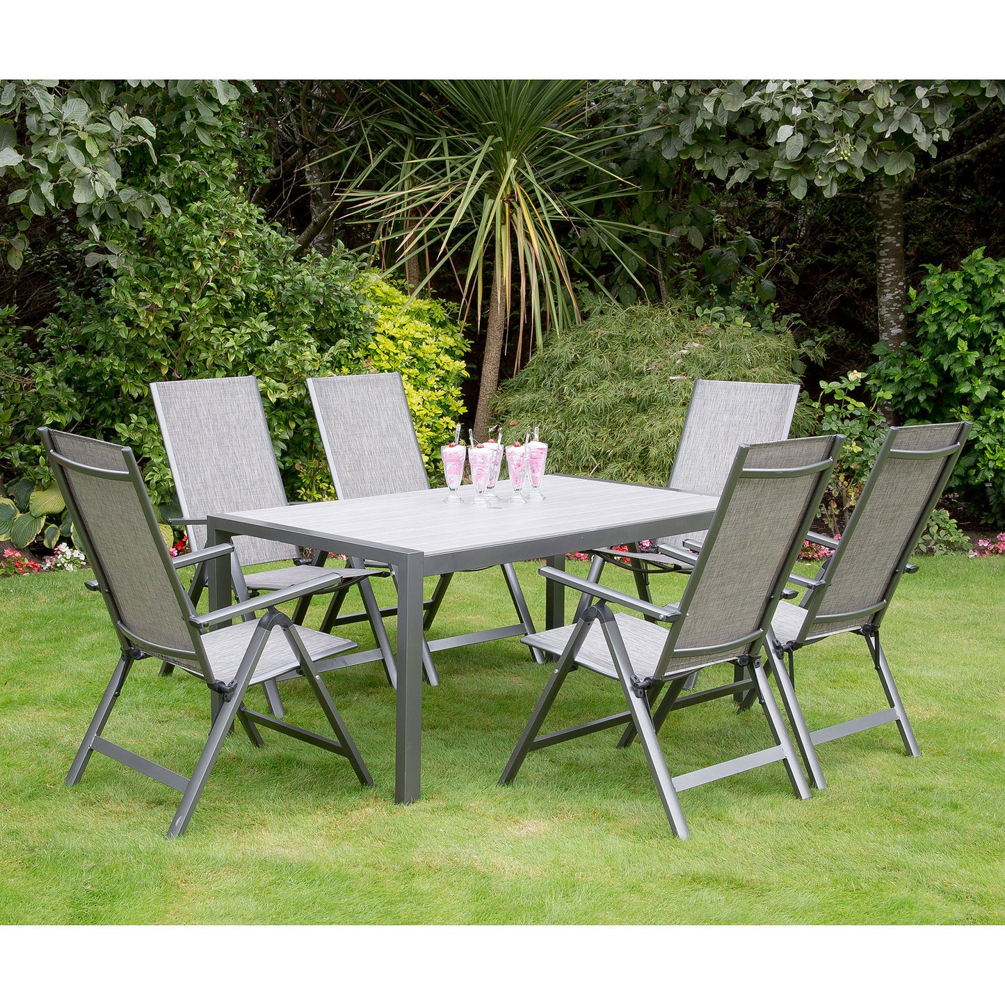 Adrano 160cm 6 Seat Poly Lumber Aluminium Outdoor Garden Dining Collection
