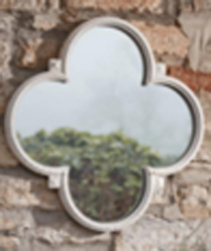 Large 85cm 4 Leaf Clover Mirror White