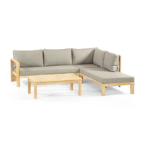 Monaco Corner Sofa Collection In Rope Weave and Acacia Wood