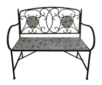 New Pebble Mosaic Iron Bench