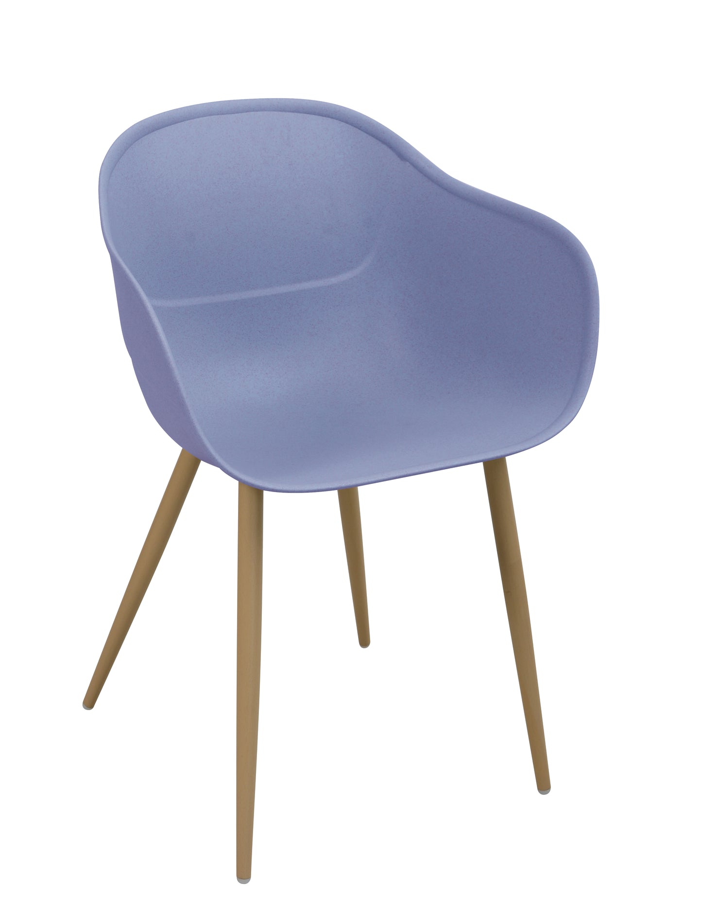 Plastic Solid Armchair with Metal Legs-Blue