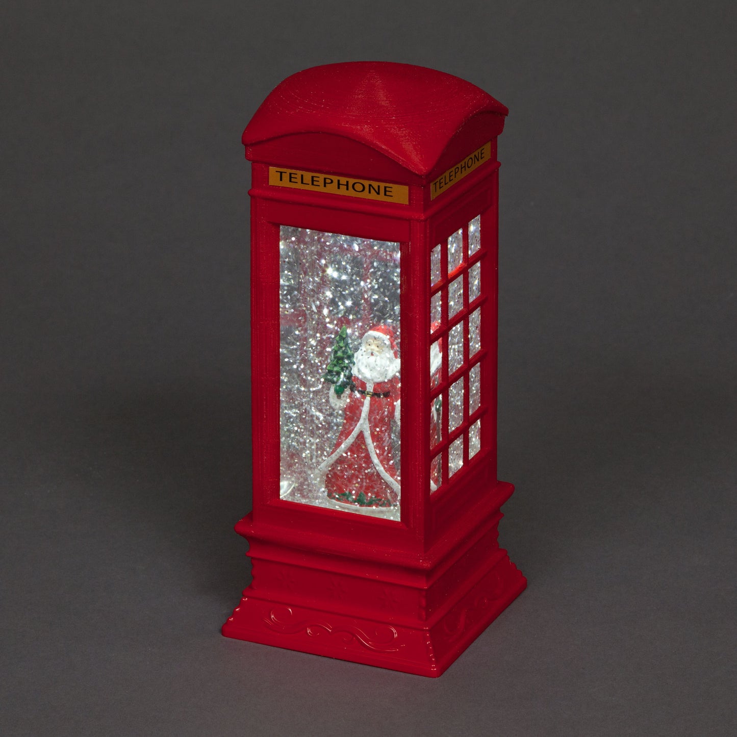 LED Water Filled Telephone Box with Santa Figure