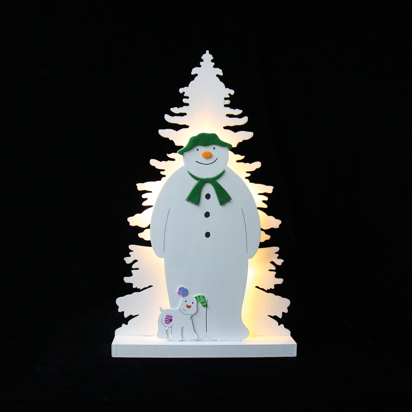 The Snowman And Snow Dog Light Up Tree Decoration