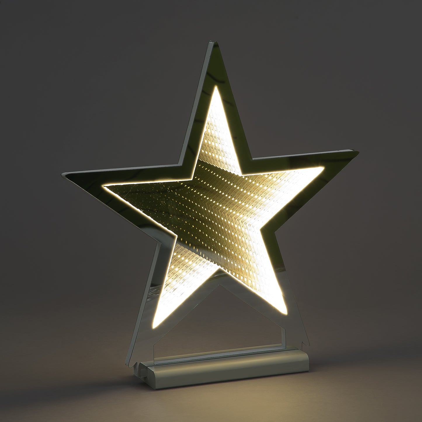 31cm WW LED Infinity Standing Star w/Wooden Base