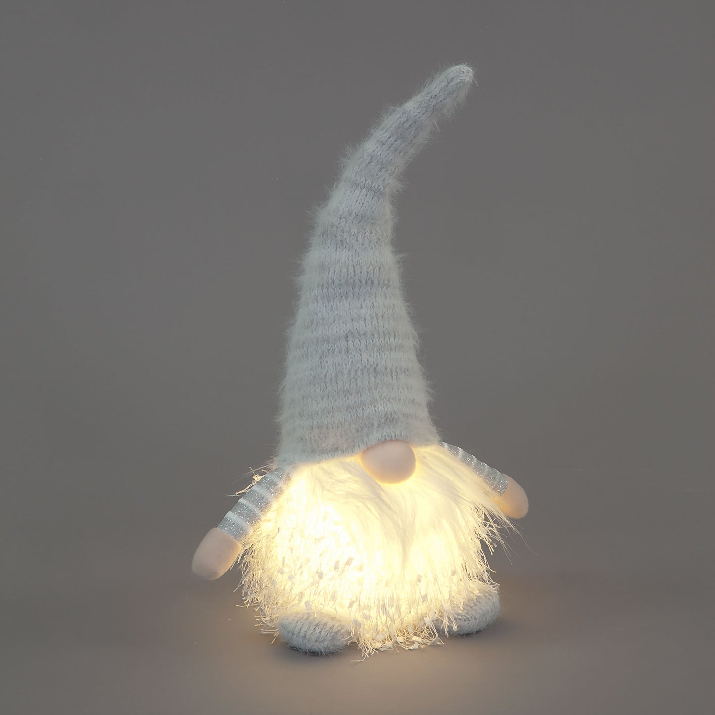 Grey Gonk Battery Operated 39cm LED Plush Decoration