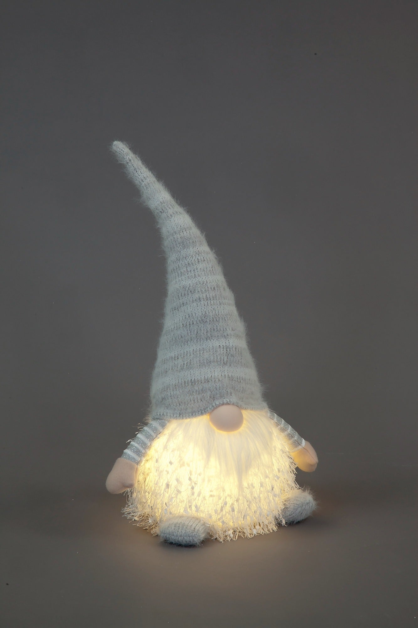 Light-Up LED Christmas Gonk | 47cm Plush Grey Gnome Decoration