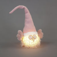 Light-Up Owl Gonk with Pink Knitted Hat | 49cm Christmas Decoration
