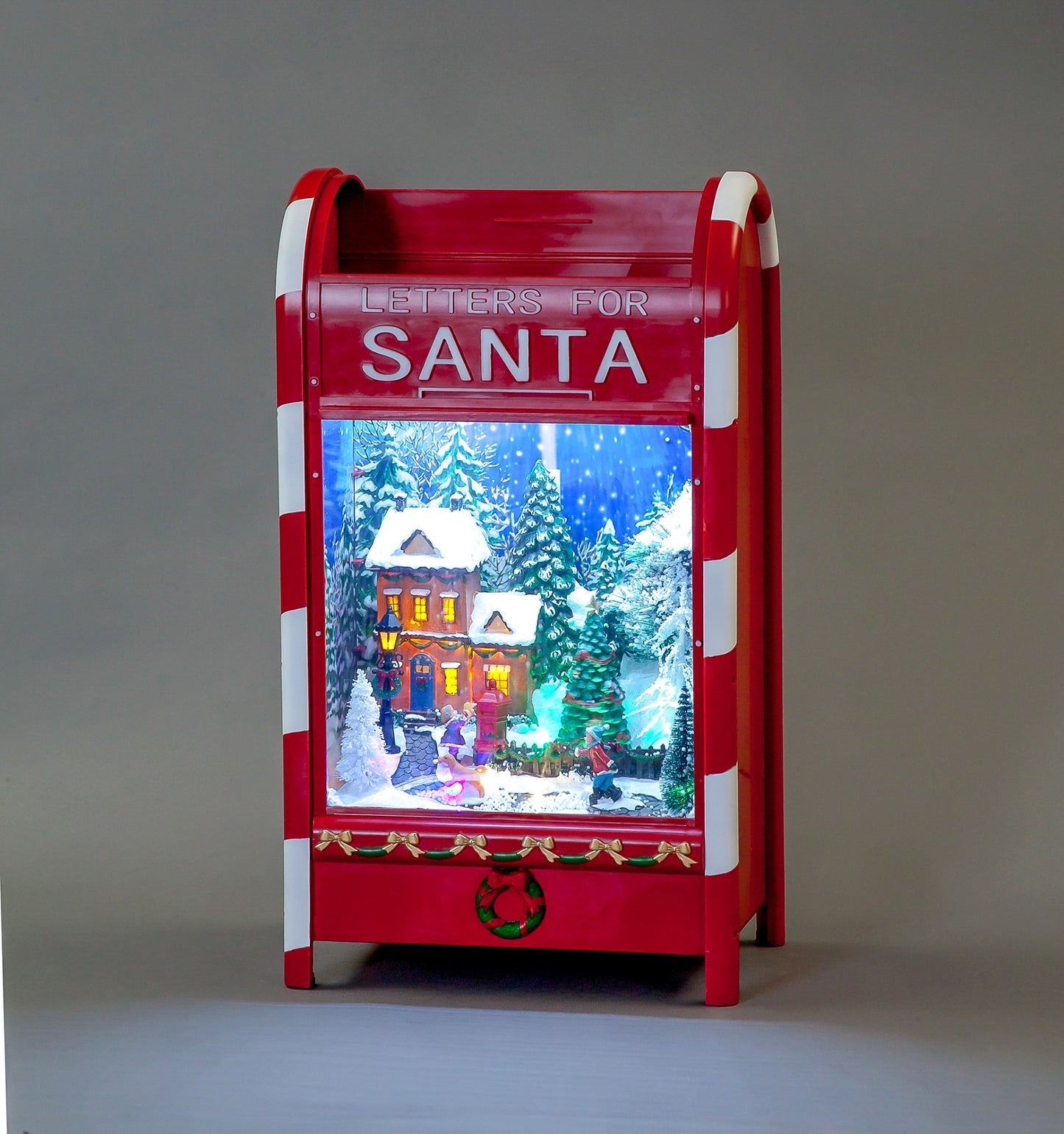 Christmas Santa Mail Box With Snowing Turning Function With Music