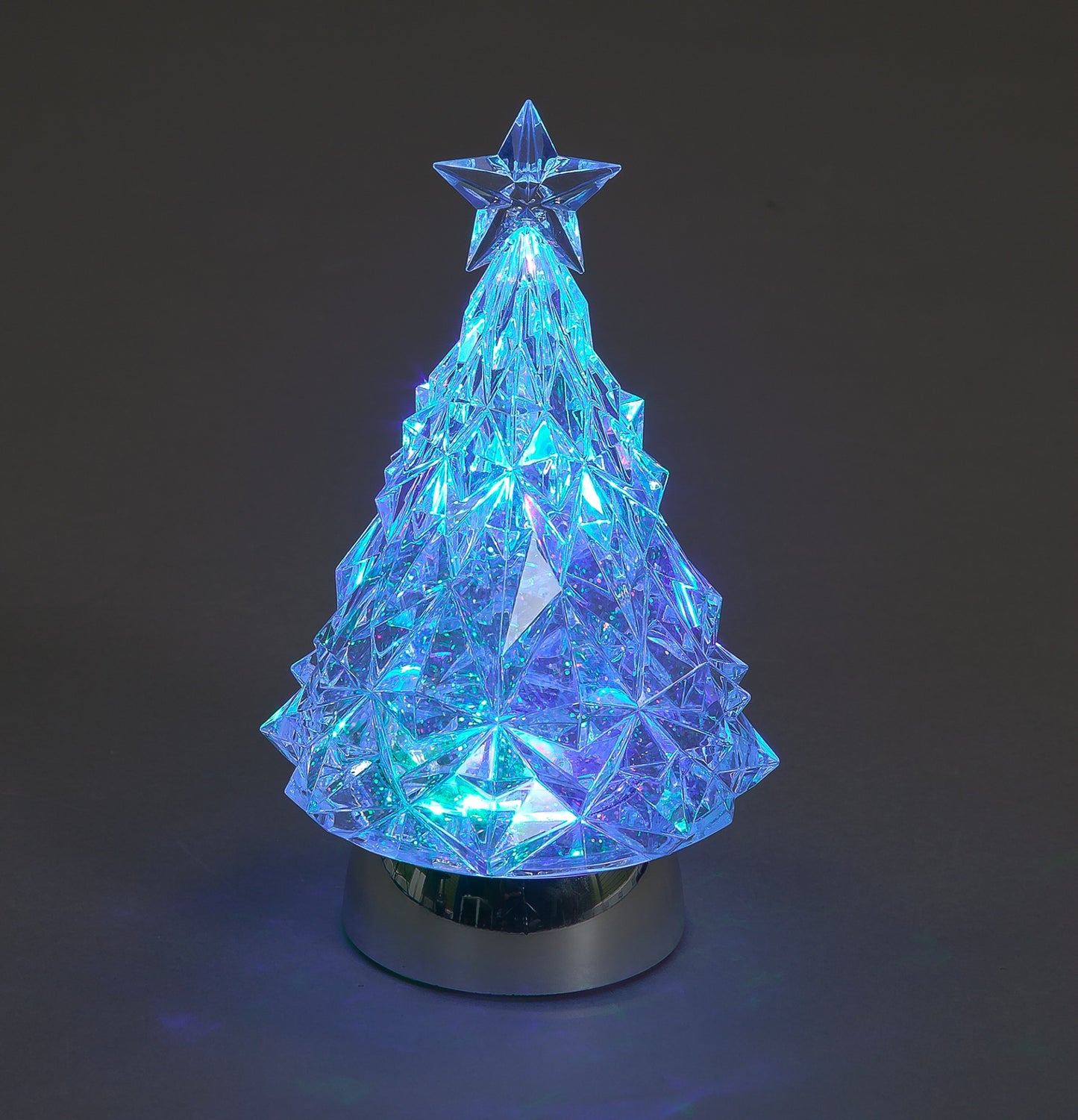 23cm Colour-Changing LED Christmas Tree | Light-Up Glitter Water Spinner