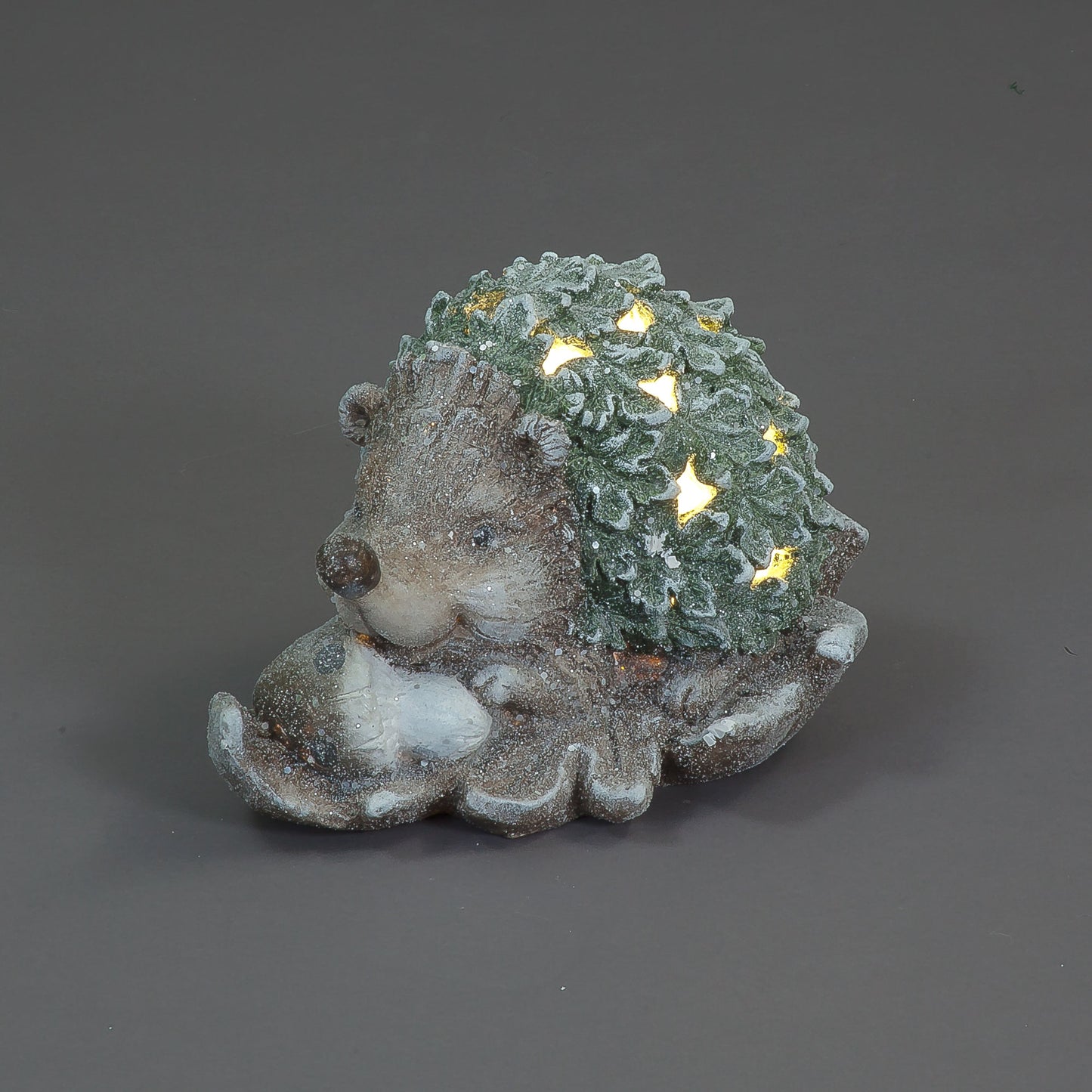 Battery Operated 24cm Magnesia Hedgehog On Leaf
