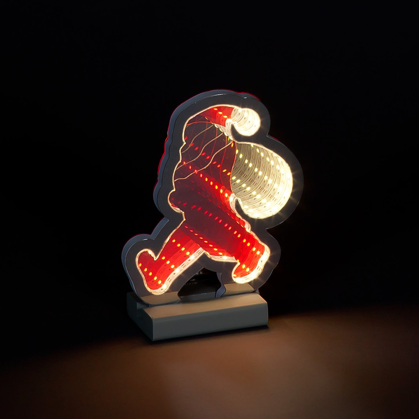 20cm Battery Operated/USB Infinity Red and Ice White Santa