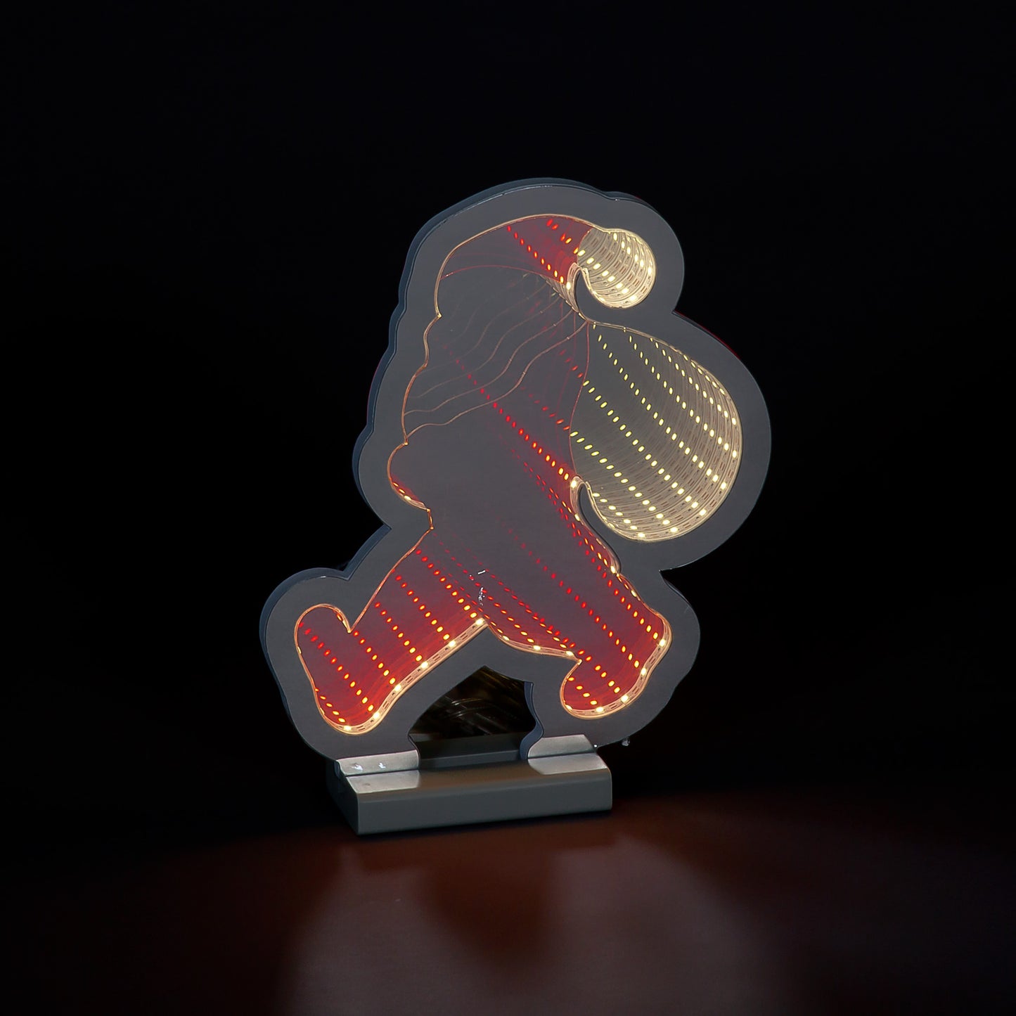 30cm Battery Operated/USB Infinity Red and Ice White Santa