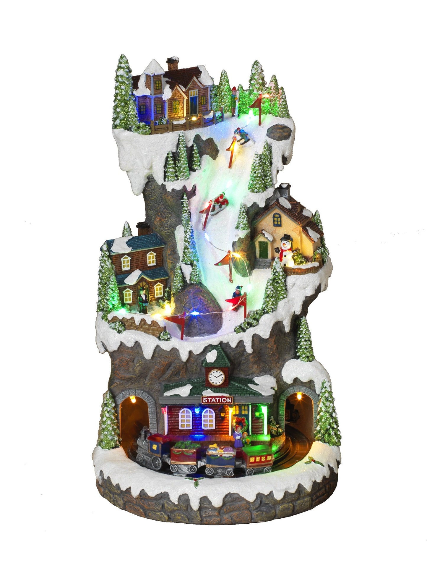 36cm Mountain Village Festive Scene