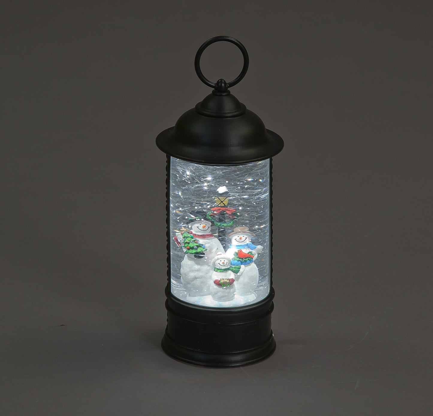 29cm Illuminated Water Lantern With Snowman Scene