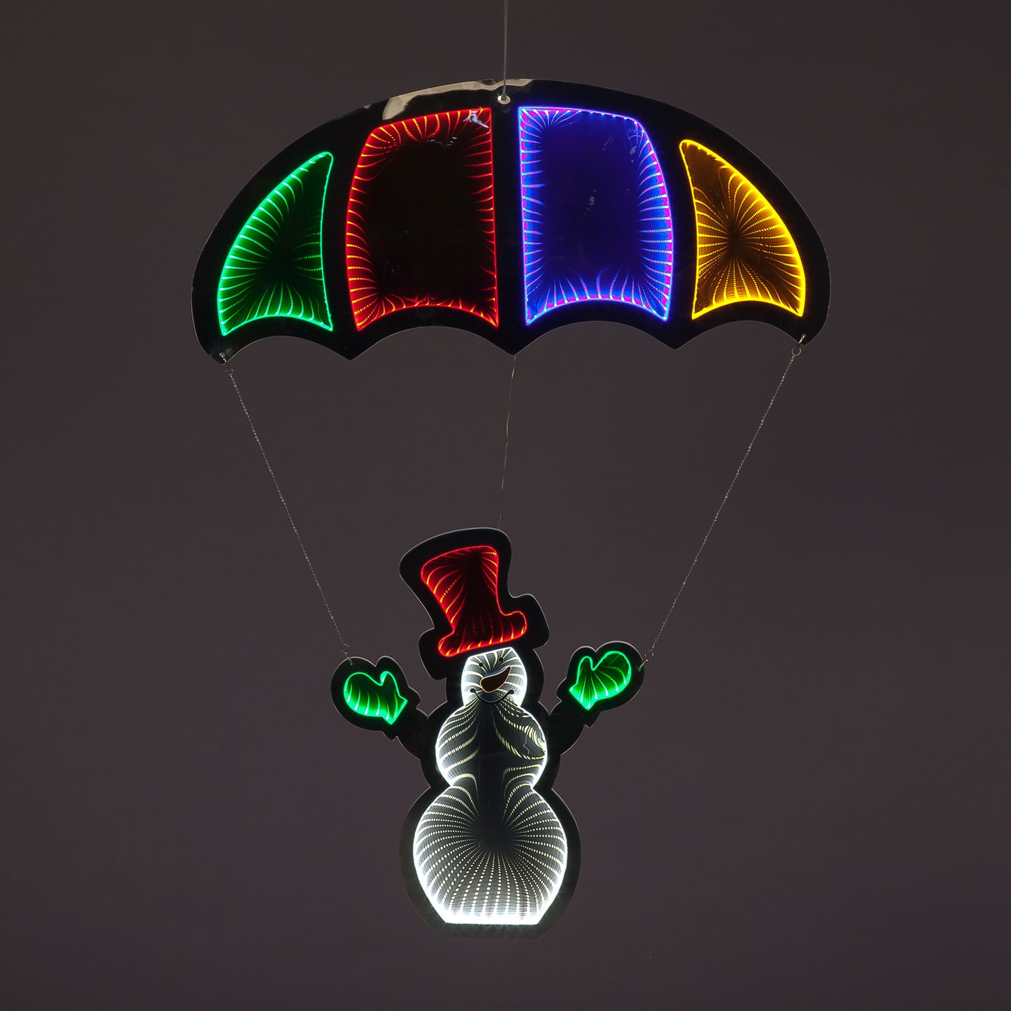 125cm Multi Coloured Infinity Hanging Parachute Snowman