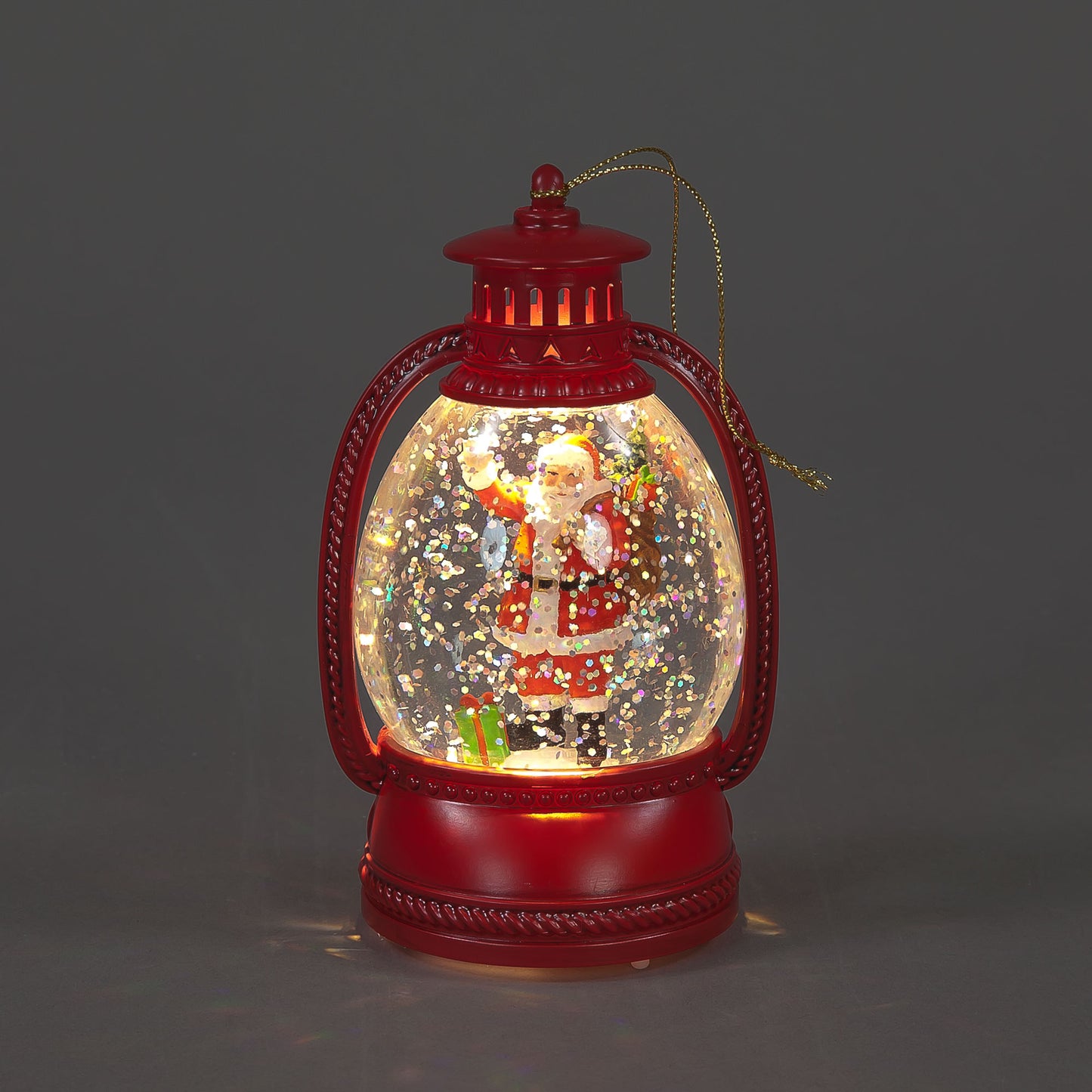 Hanging Santa Claus Christmas Water Lantern with Snow Effect (12cm)
