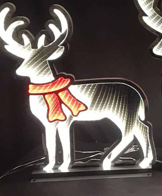 60cm Infinity Standing Reindeer with Red Scarf Christmas Decoration