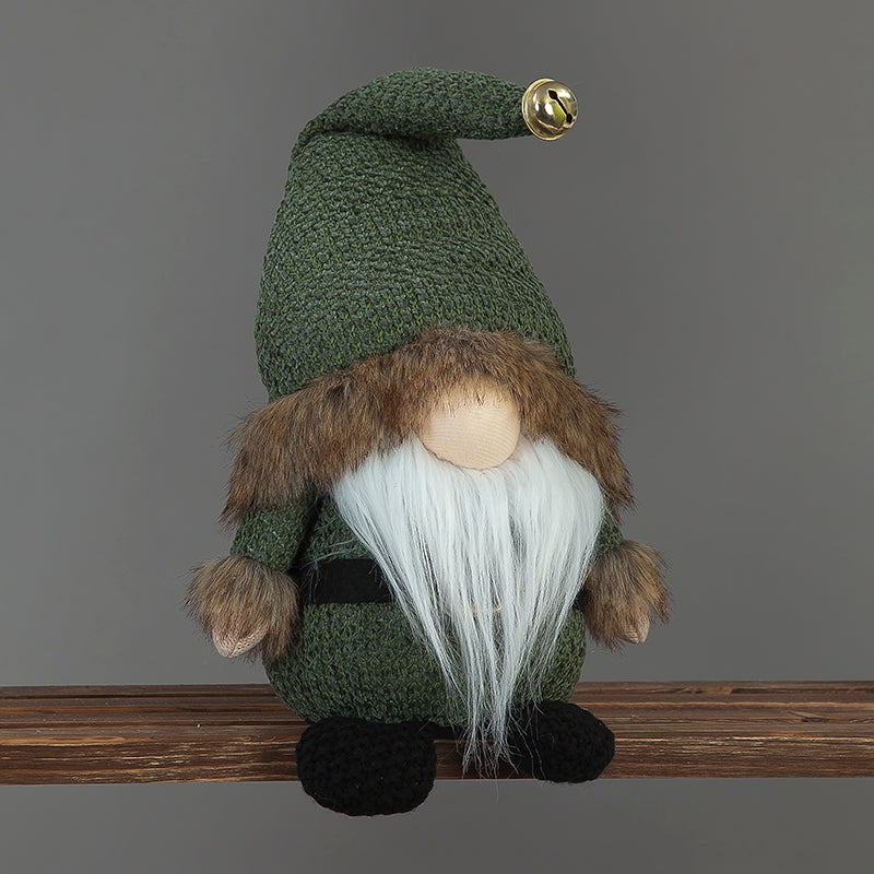 47cm Plush Green Standing Santa Gonk with Bell on Hat