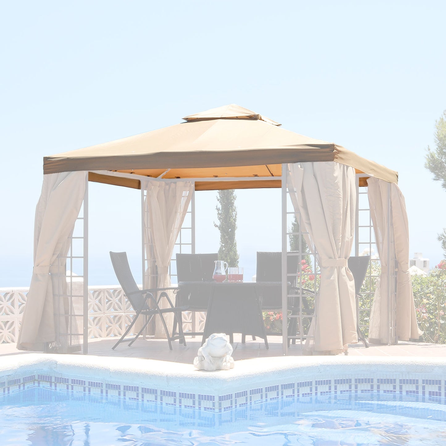 Replacement Canopy for Suntime Deluxe 3m Beige Gazebos (2008 Onwards Model)