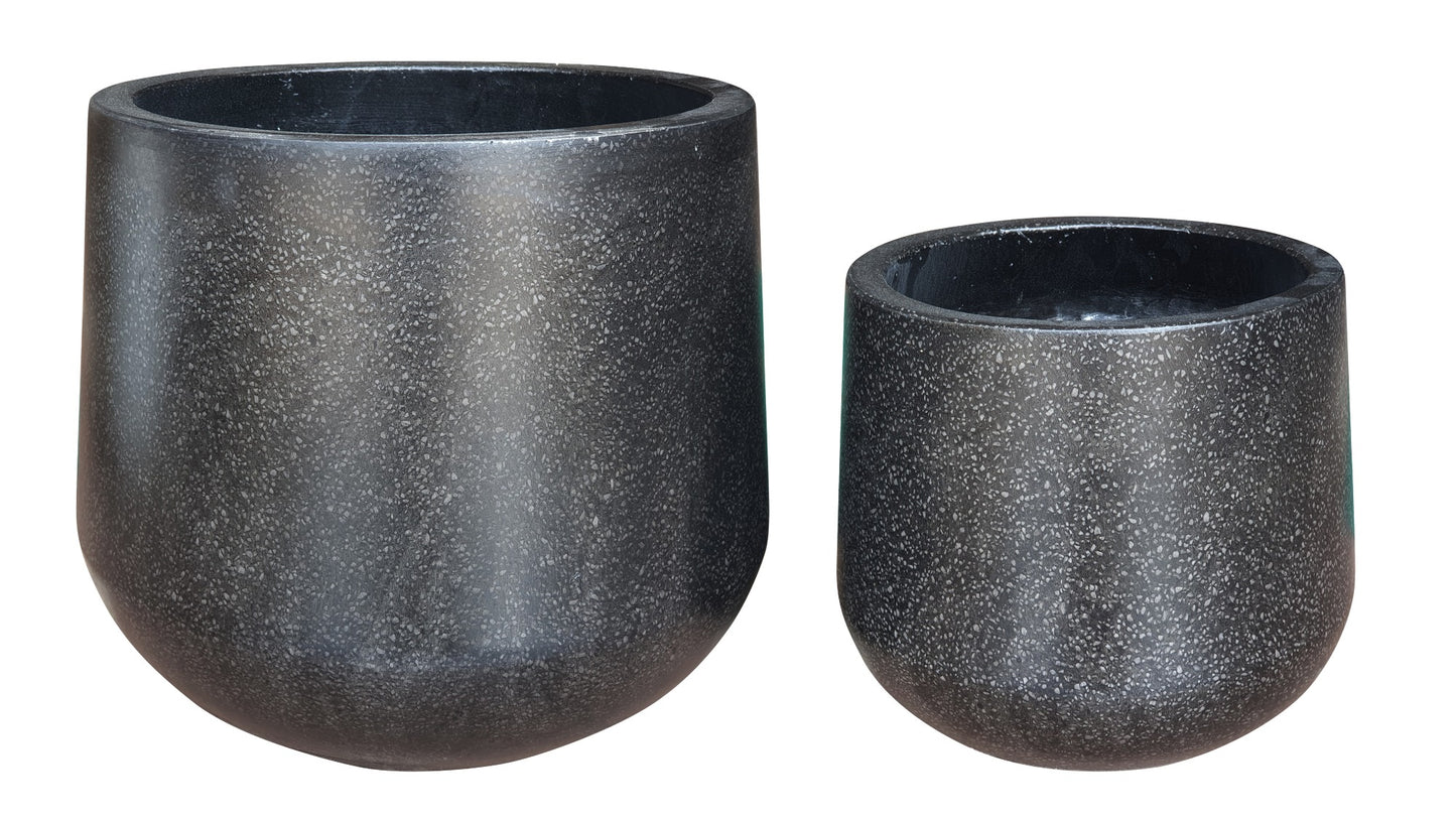 Cement Terazzo Pots Black