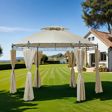 3.5m Steel Ecru Round Garden Gazebo