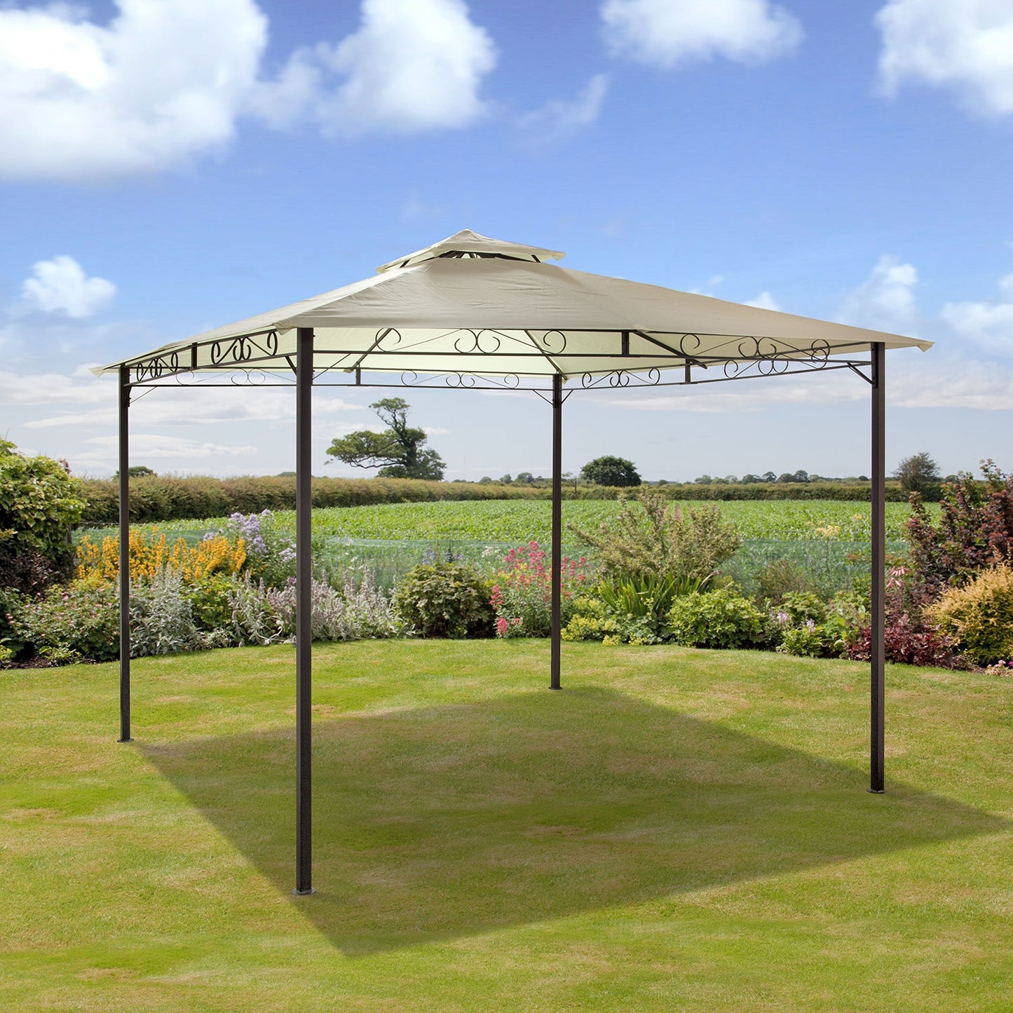 Malaga 3m Steel Gazebo Ecru
