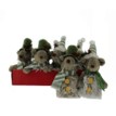 13cm 2 asstd hanging girl/boy mice-green hats