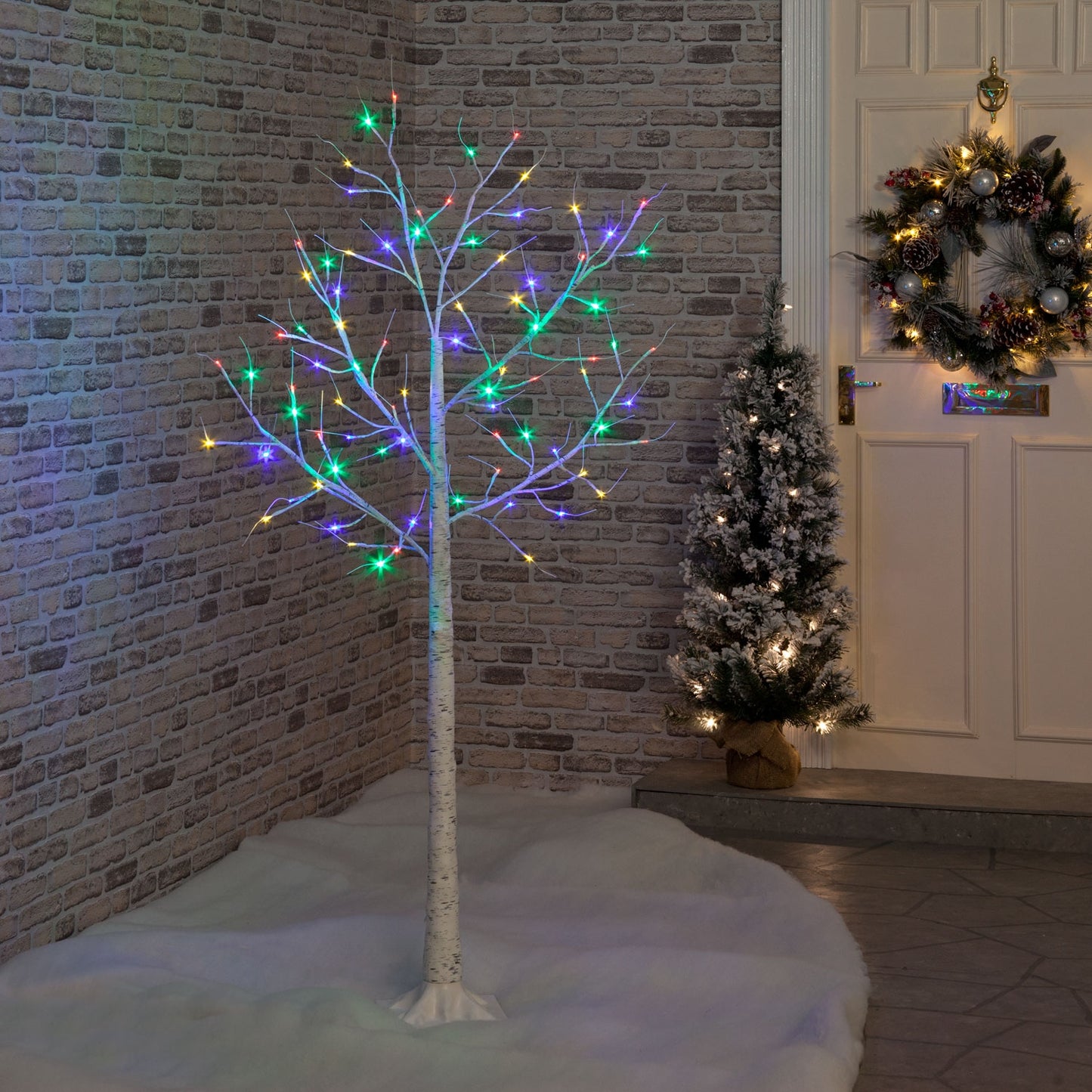 1.2m Birch Tree w/48 Multi-Coloured LEDs