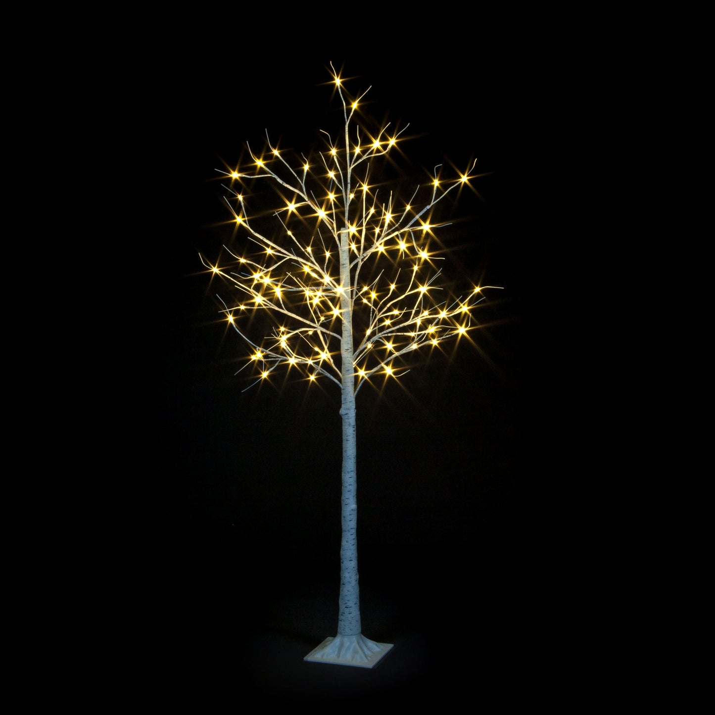 180cm Birch Tree With 96 Warm White LEDs Including 24 Flash Bulbs
