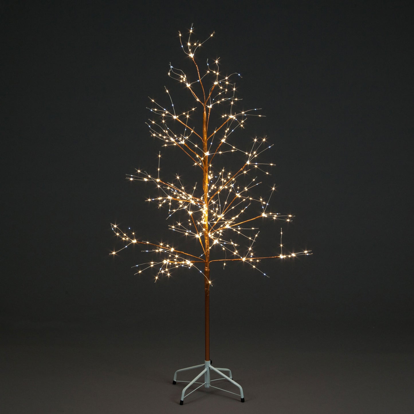 1.5m Tree With 510 Warm White Golden Copper Wire LEDS With 127 Ice White Twinkling LEDs