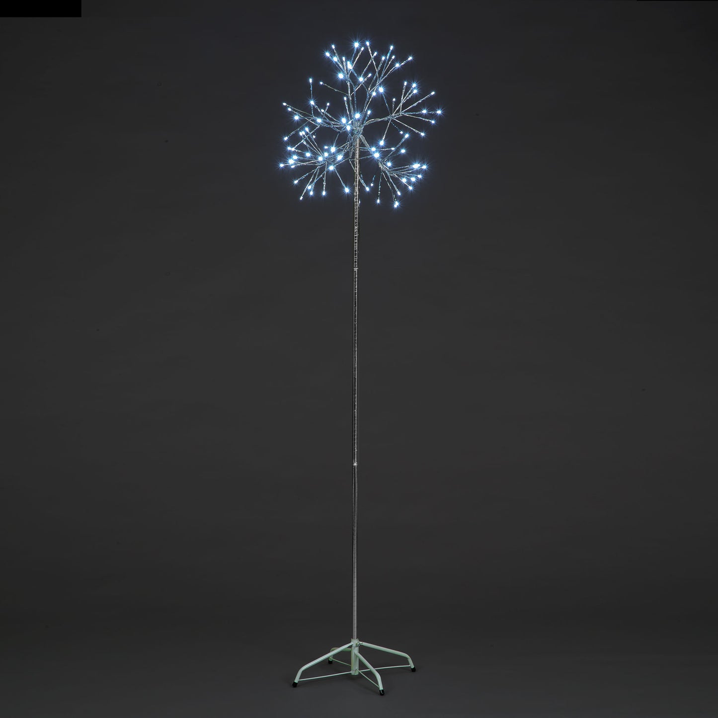 1.8m Silver Single Firework Tree with 96 Ice White LED