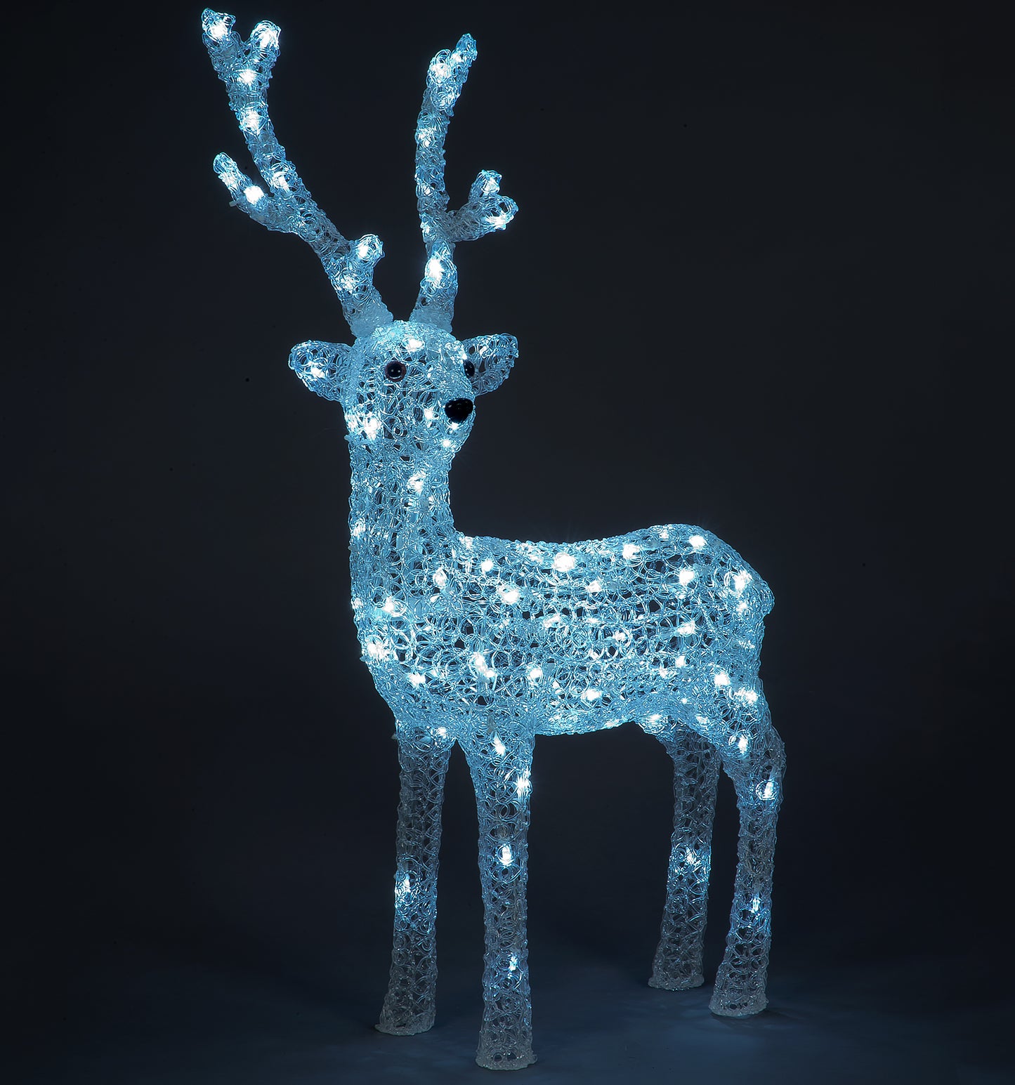 85cm Acrylic Standing Stag with 100 Ice White LEDs