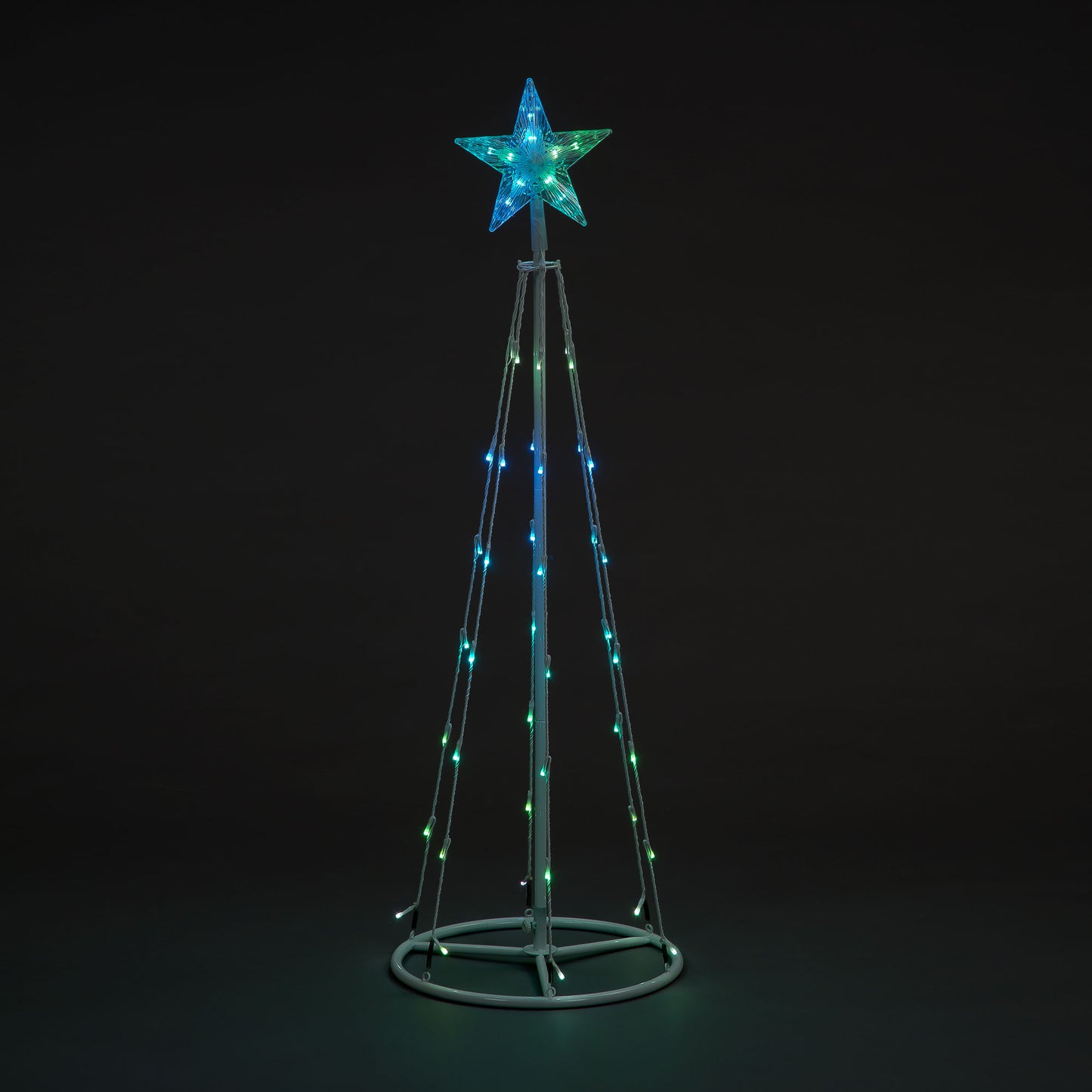 1.3m Cone Tree with 52 Red Green & Blue LEDs