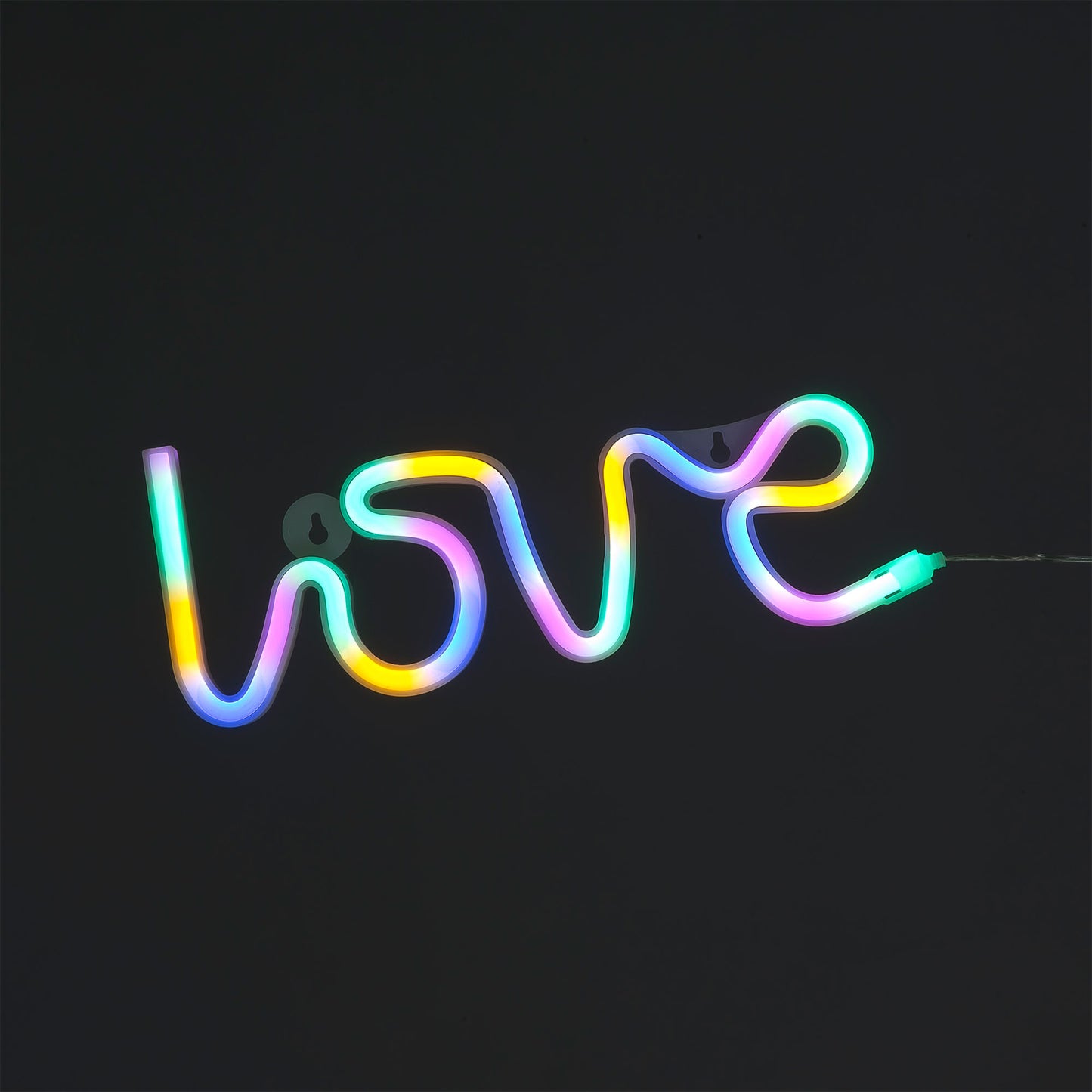 Battery Operated 'LOVE' Rope Light with Multi-Coloured LEDs