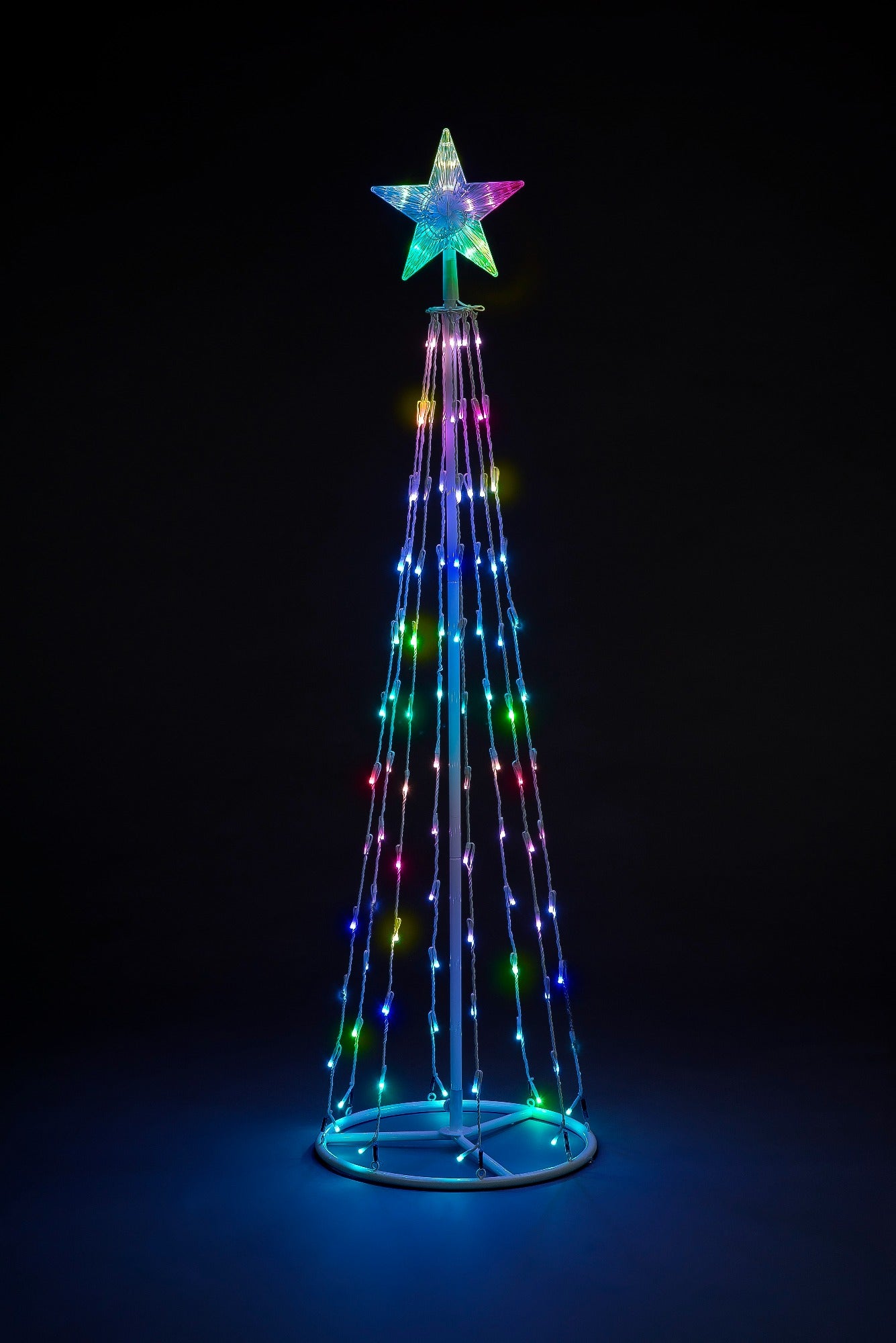 White Maypole Tree With Multi-Coloured Lights 4ft