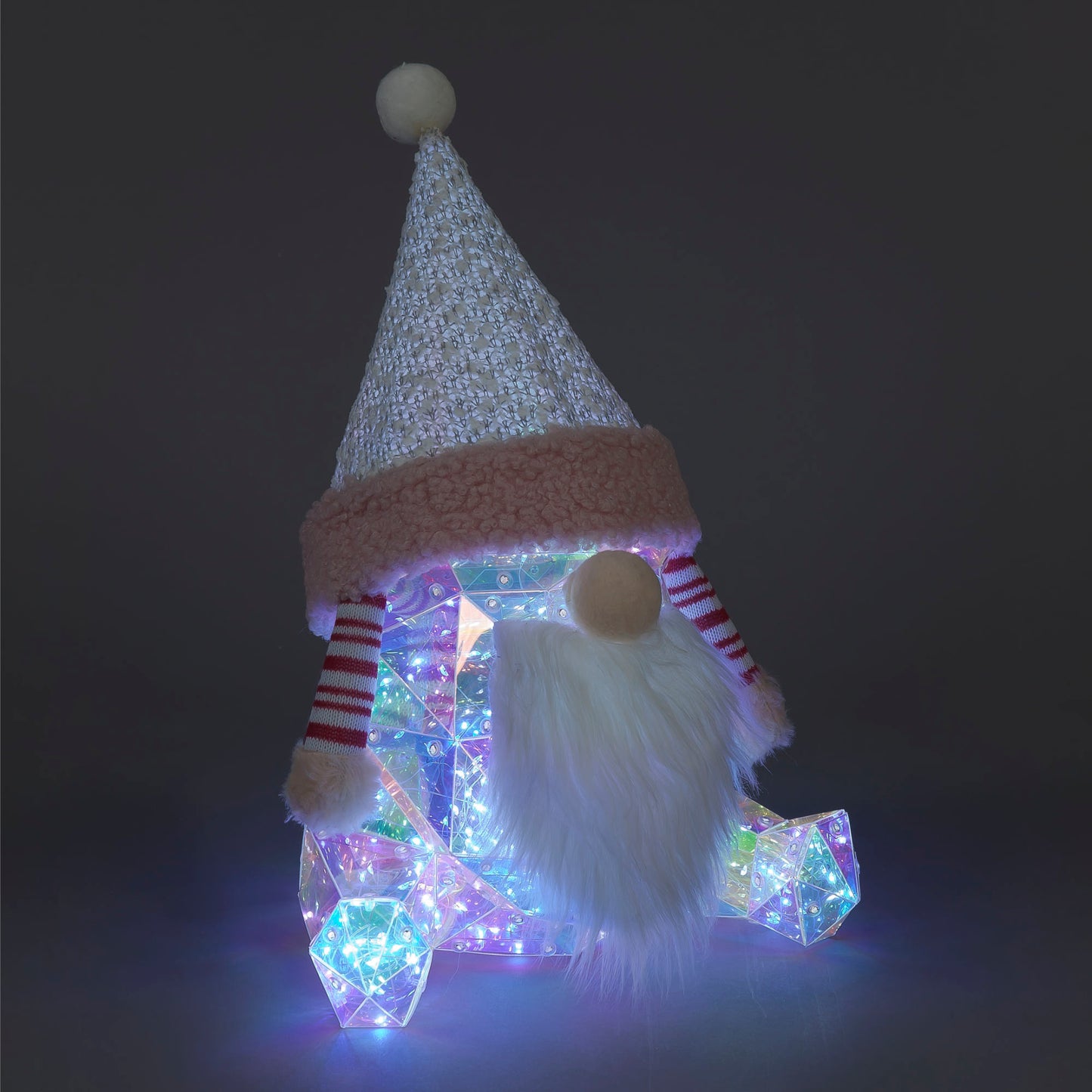 Dream Prismatic Iridescent Sitting Santa B/O (36cm)