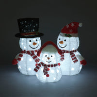 Set of 3 Light-Up Snowman Family | Foldable Outdoor Christmas Decoration