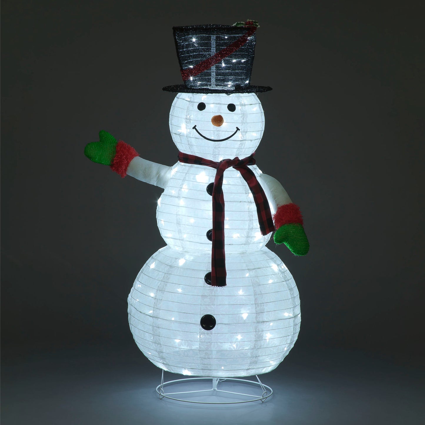 120cm light up Foldable Cloth Snowman with scarf