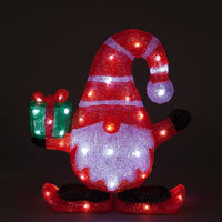 Light-Up Acrylic Santa Christmas Decoration with Gift