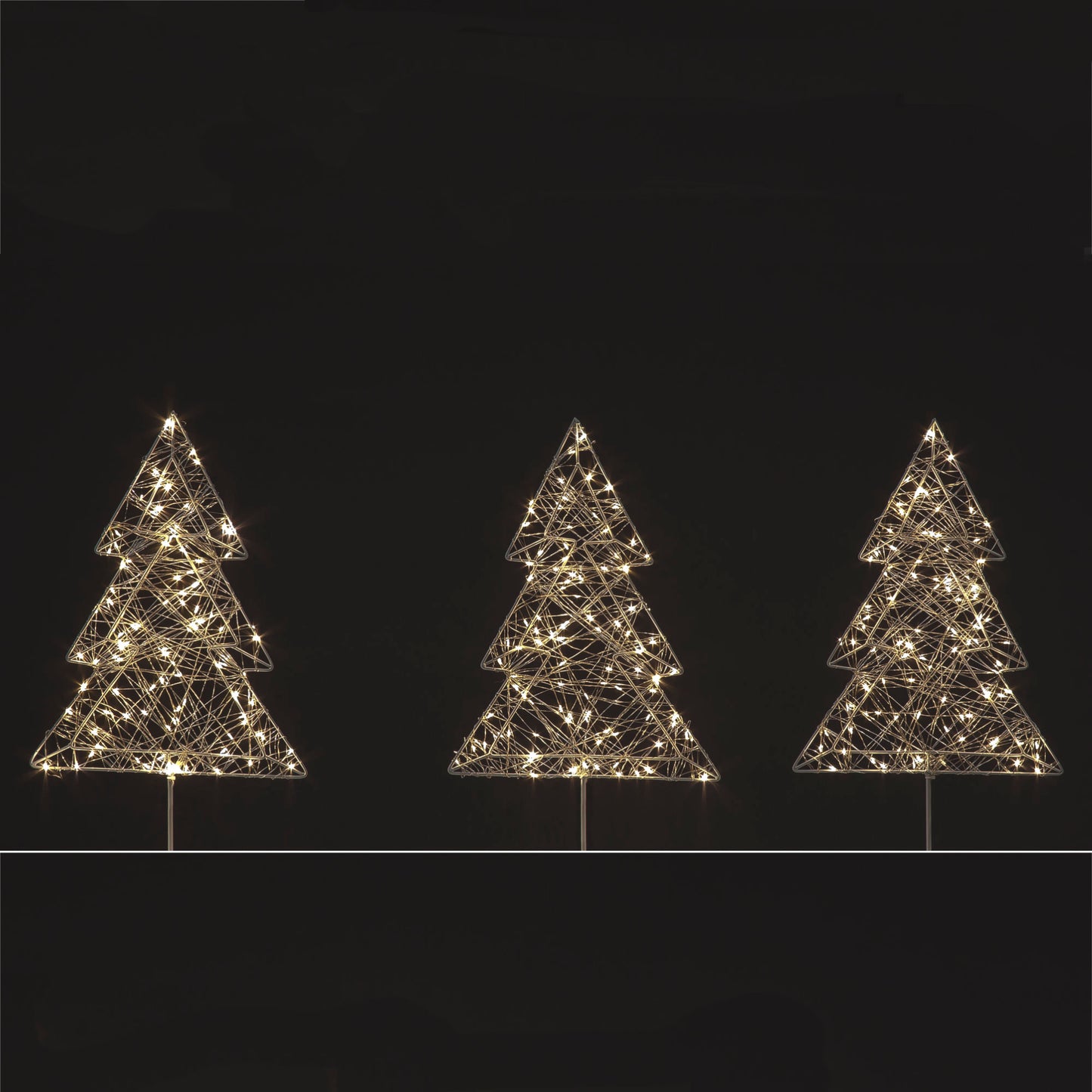 Set of 3 Iron Christmas Tree Stakes (40cm)