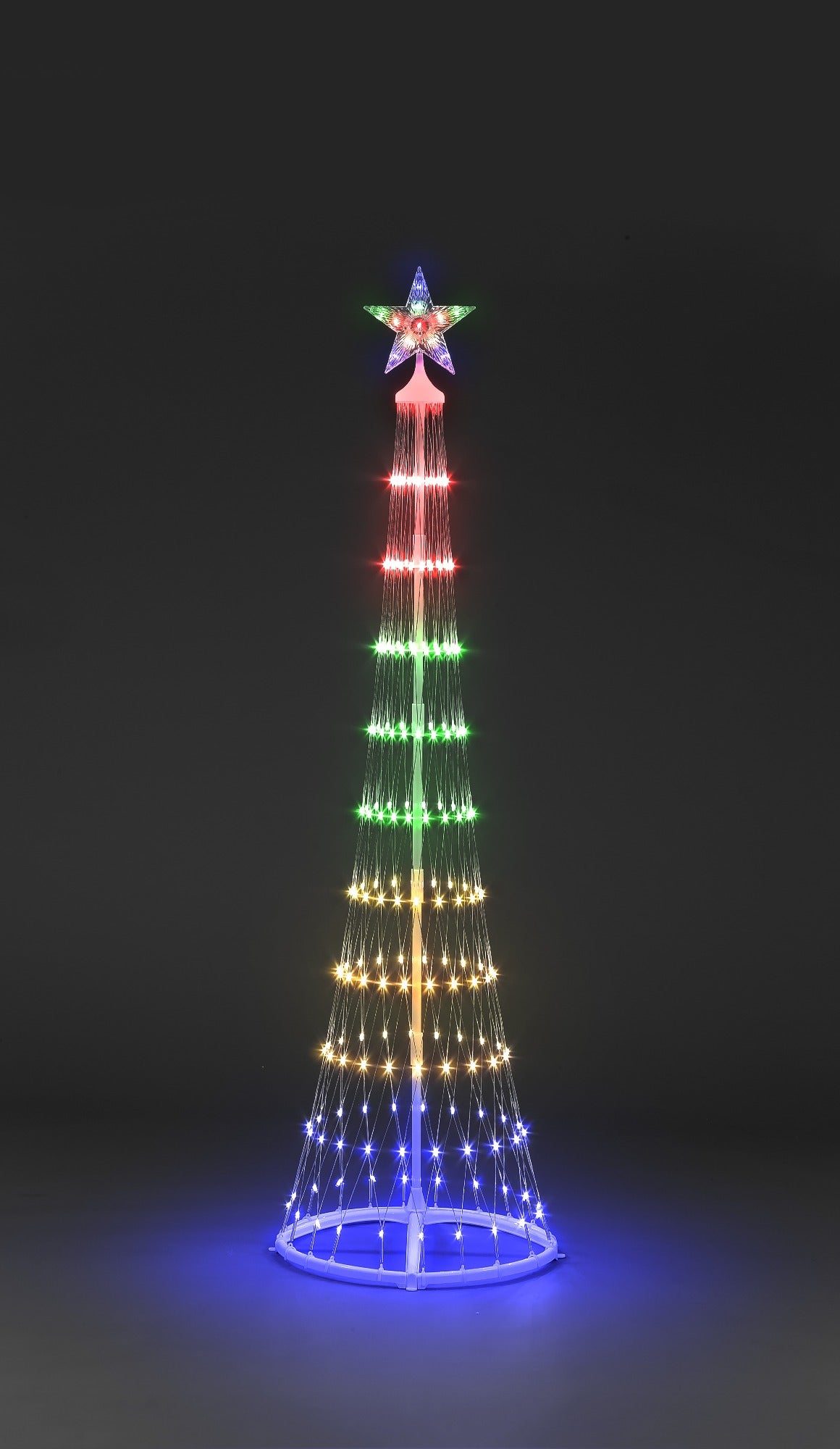 180cm Cone Tree w/220 Multi LEDs 8 Functions Christmas Trees