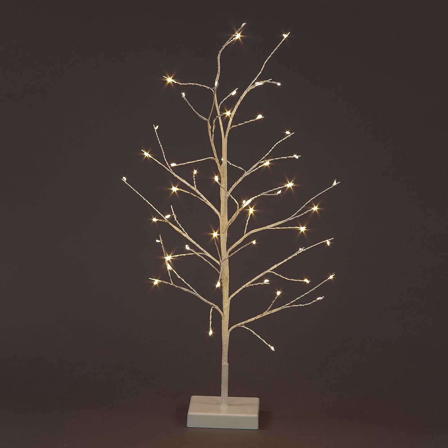 2ft White Tabletop Tree | Battery Operated Pre-Lit Decoration (60cm)