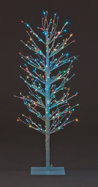 1.2cm White All Round Sculpt Tree w/ 400 MC Flashing LEDs Christmas Trees
