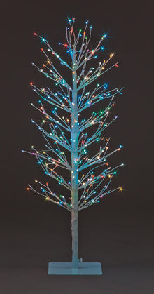 1.2cm White All Round Sculpt Tree w/ 400 MC Flashing LEDs Christmas Trees