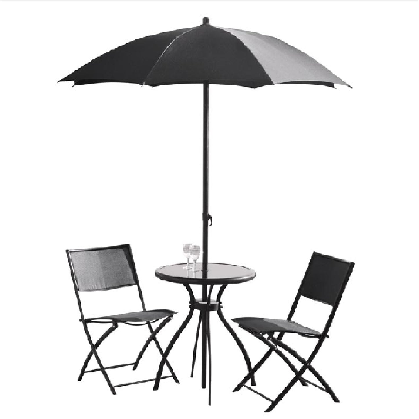 Grey Rimini 1.7m Push Up Parasol
