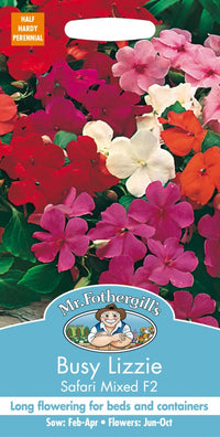 Mr Fothergills Busy Lizzie Safari Mixed F2 Seeds