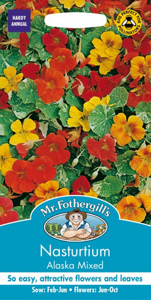 Mr Fothergills NASTURTIUM Alaska Mixed Seeds
