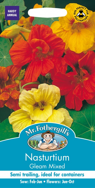 Mr Fothergills Nasturtium (Trailing) Gleam Mixed Seeds