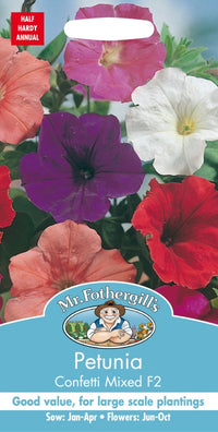 Mr Fothergills Petunia Confetti Mixed F2 Seeds